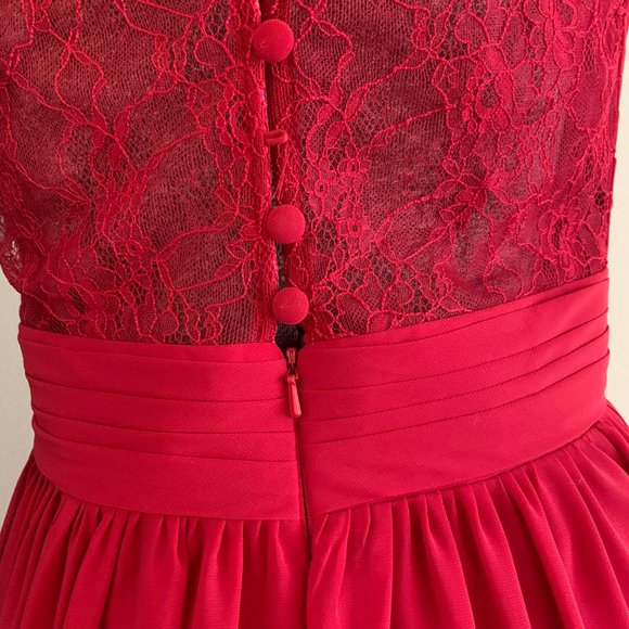 Red Bridesmaid Gown Sz M - Picture 5 of 7